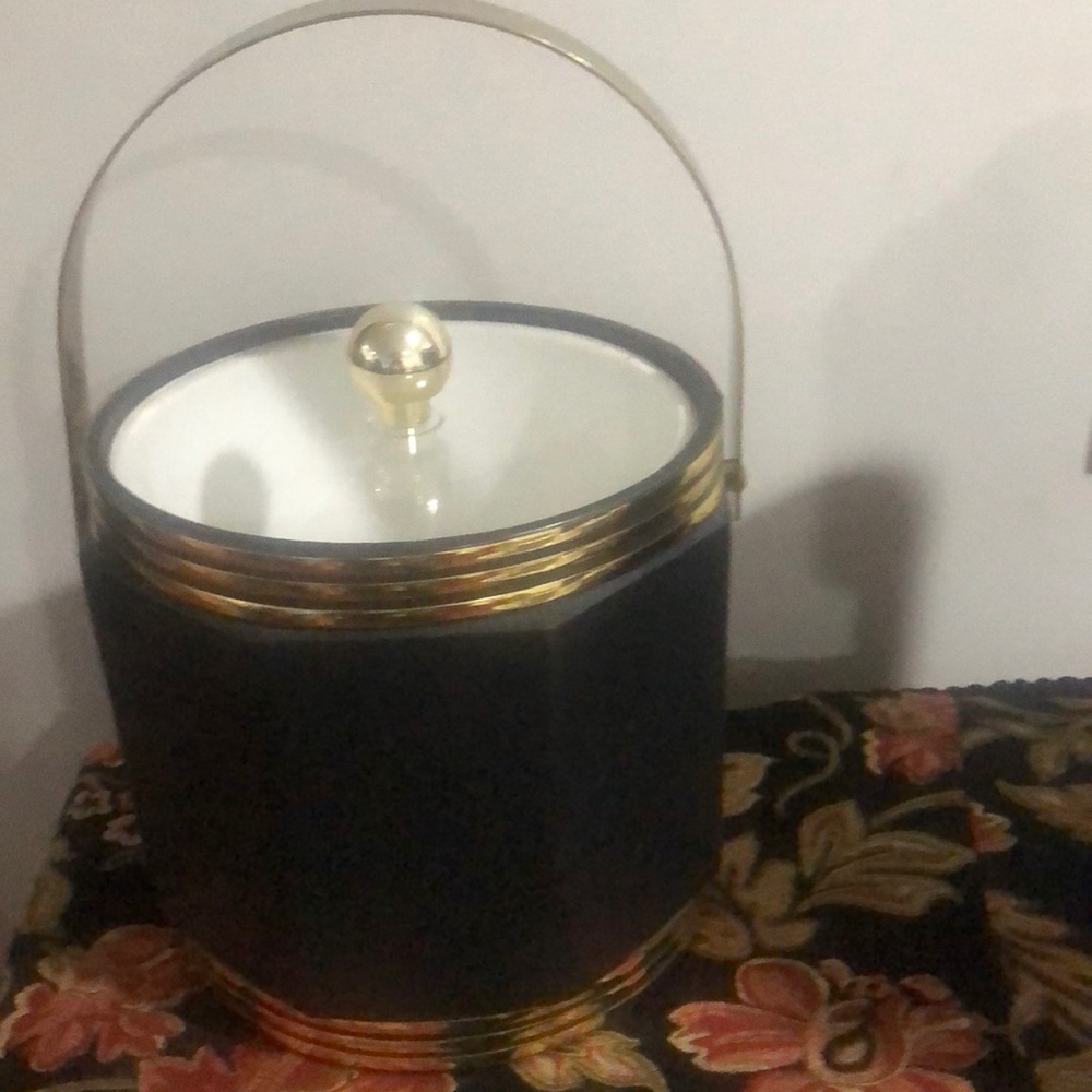 MCM Faux leather octagon ice bucket